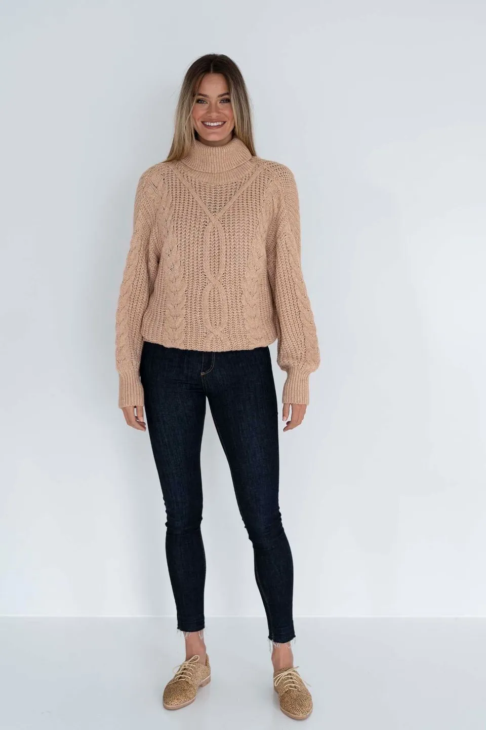 Bonfire Super Soft Roll Neck Salmon Jumper