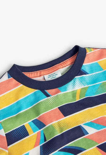 Boys S/S Geo Striped T-Shirt