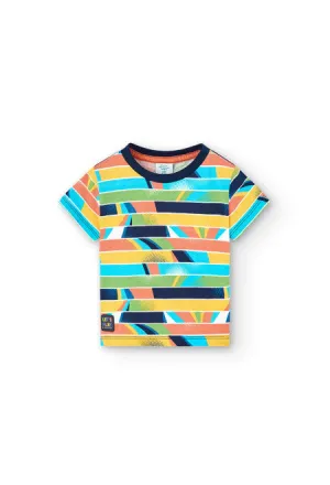 Boys S/S Geo Striped T-Shirt