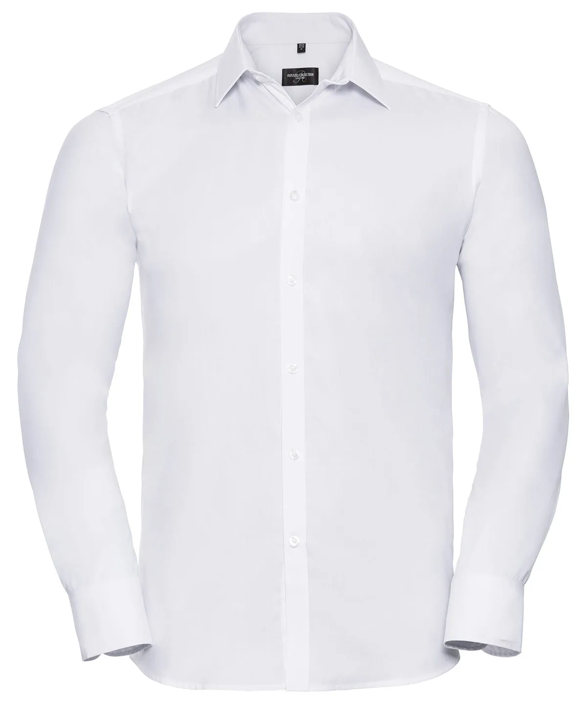 Long sleeve herringbone shirt | White