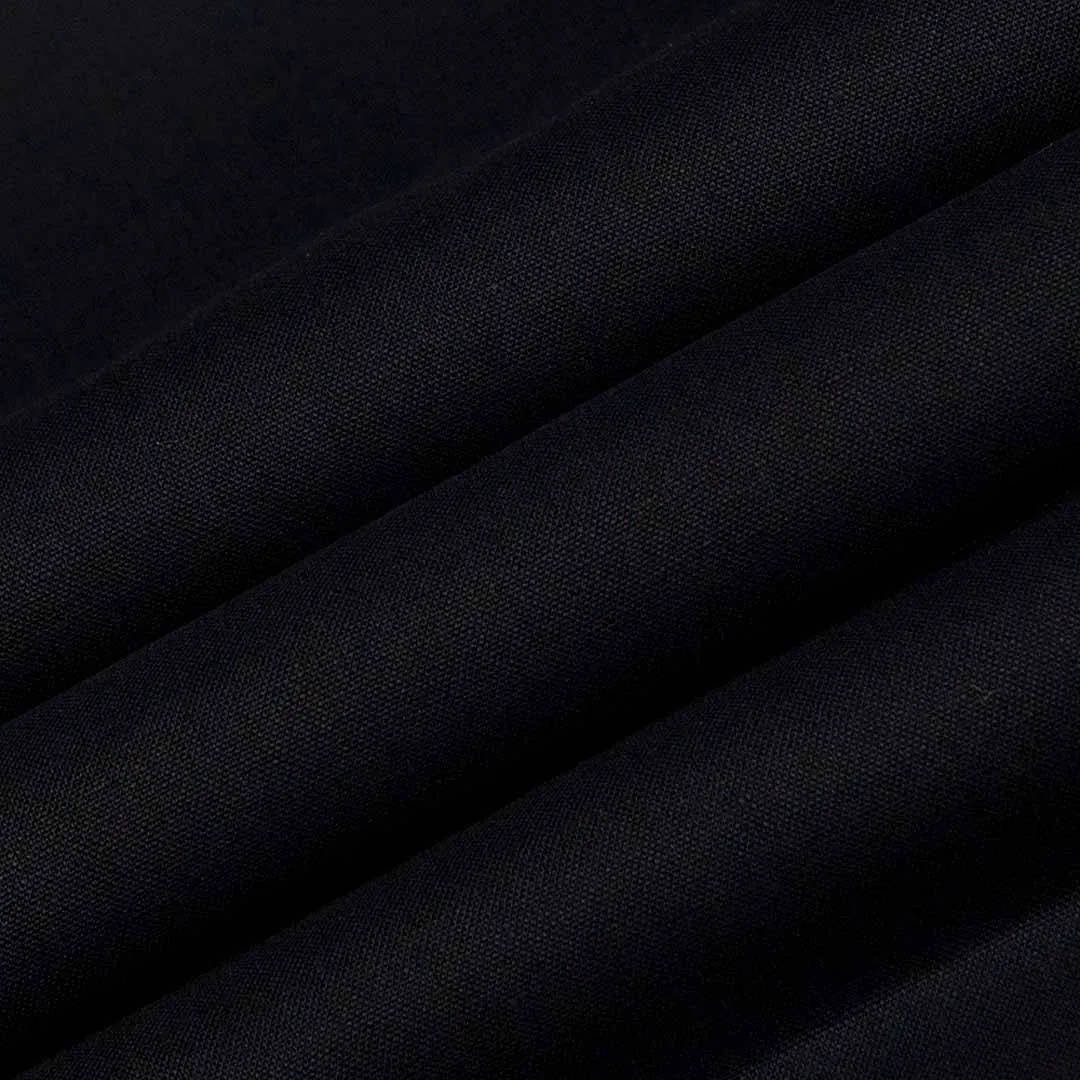 Nevada Black Plain Linen Fabric