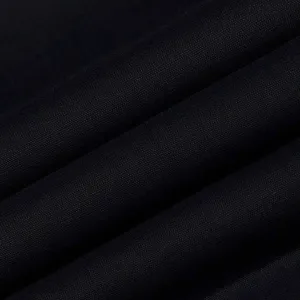 Nevada Black Plain Linen Fabric