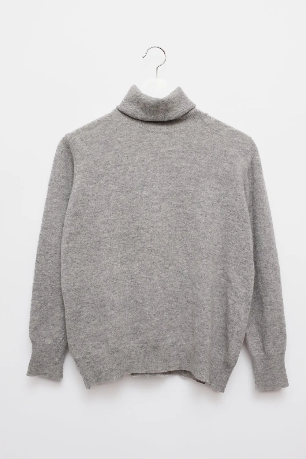 PURE CASHMERE GREY TURTLE NECK SWEATER