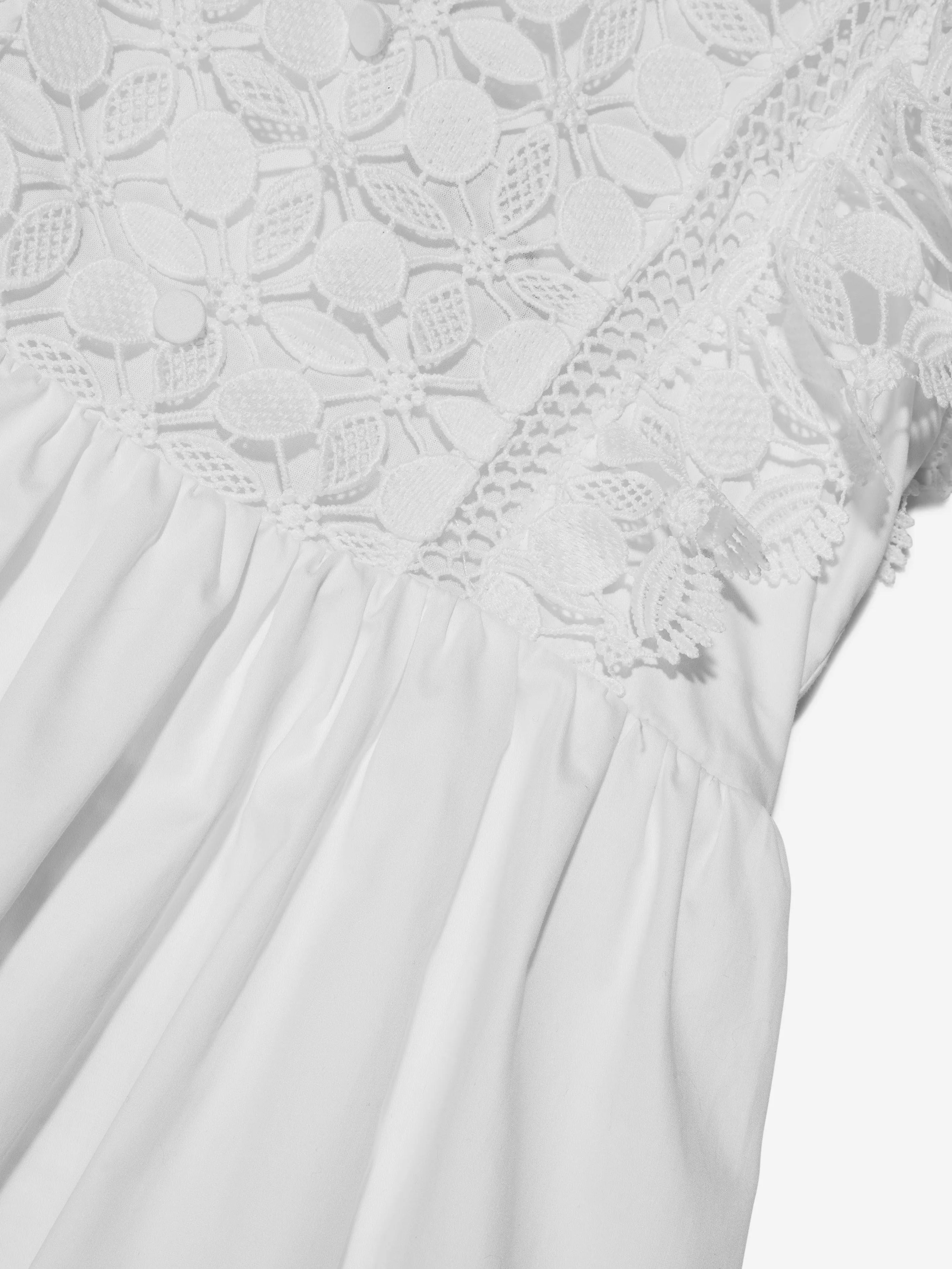 Self Portrait Girls Lace Mini Dress in White