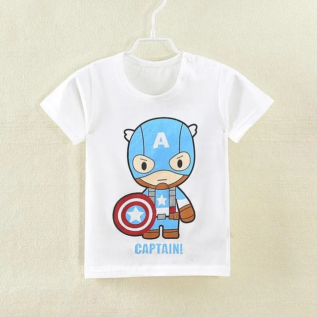 Summer Chic Casual Reversible Cotton Print T-shirt For Kids