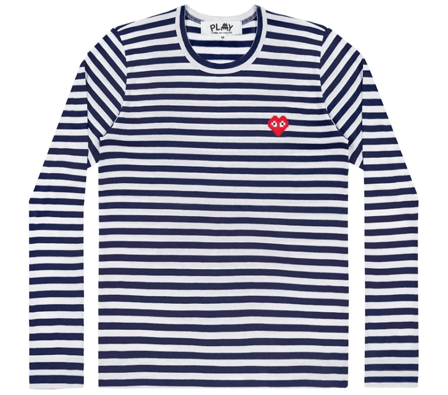 the Artist Invader Pixel Red Heart Striped Tee Men