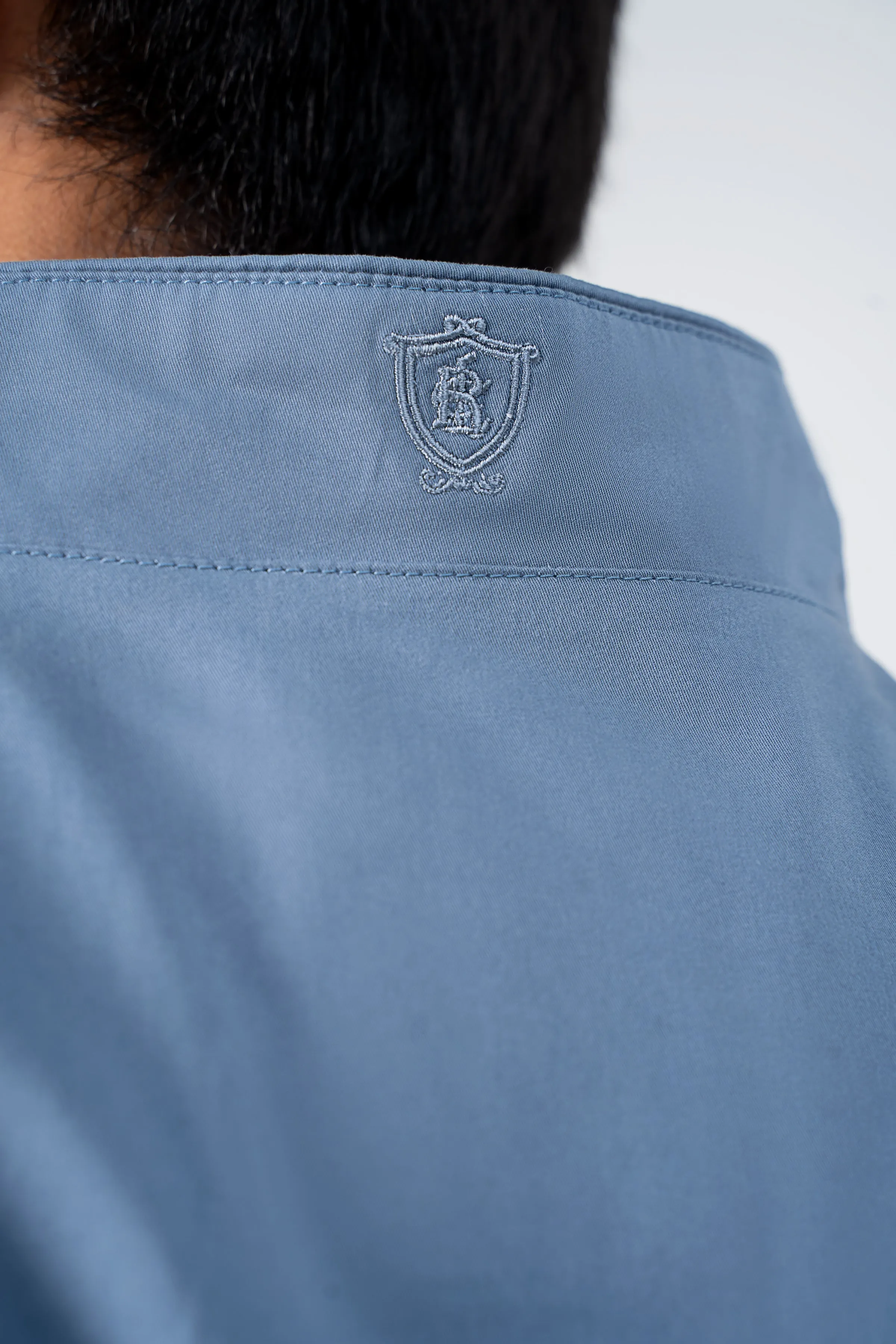 Wadded Cotton Jacket Greyish Blue