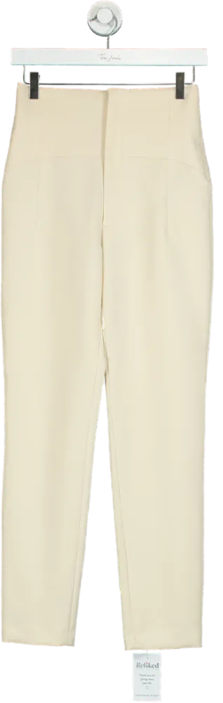 Zara Beige High-Waisted Trousers UK XS