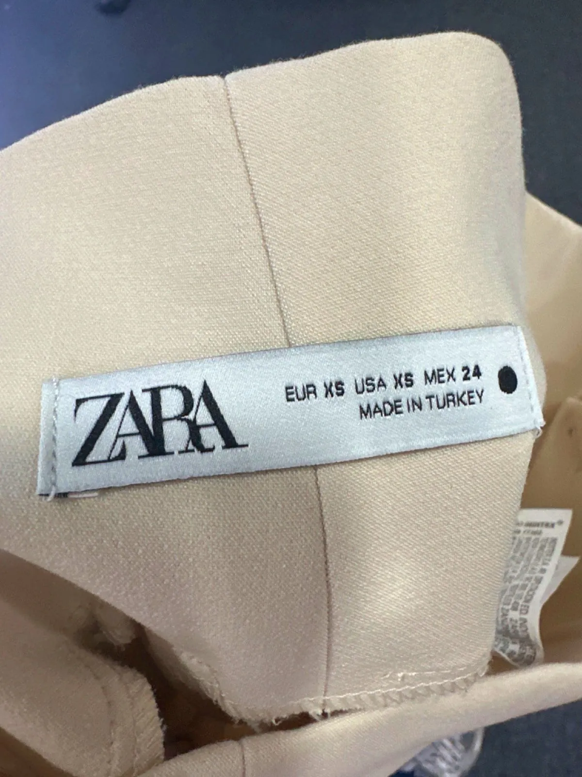 Zara Beige High-Waisted Trousers UK XS